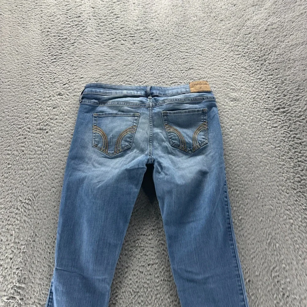 Hollister Jeans Women's 7 Blue Cotton Denim Skinny Leg Distressed‎ Faded Stretch